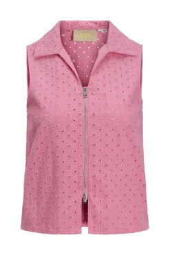 Clearance Jxselma Broderie Anglaise Zip Top Sæt 🛍️|T-Shirts & Toppe
