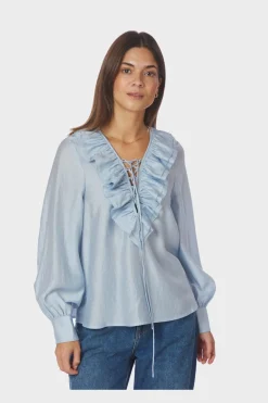 Online Katarina Crepe Ruffle Blouse 166497 Bluser & Skjorter
