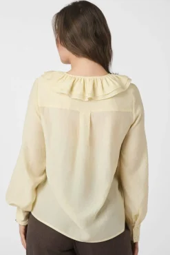 Neo Noir Bluser & Skjorter<Katarina Crepe Ruffle Blouse 166497