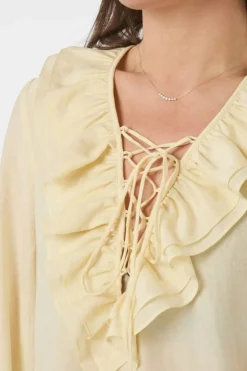 Neo Noir Bluser & Skjorter<Katarina Crepe Ruffle Blouse 166497