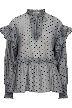 Co´Couture Bluser & Skjorter<Katinkacc Dot V-Frill Blouse 35560