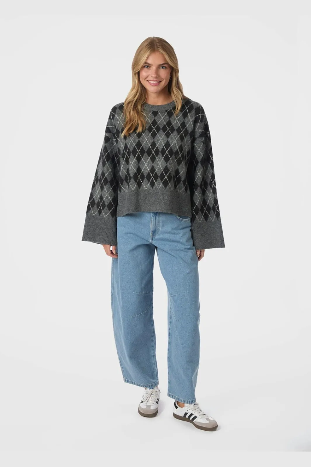 Neo Noir Strik|Bluser & Skjorter<Kick Check Knit Blouse 165204