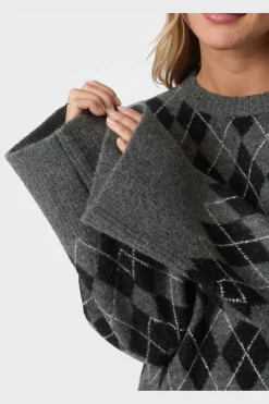 Neo Noir Strik|Bluser & Skjorter<Kick Check Knit Blouse 165204