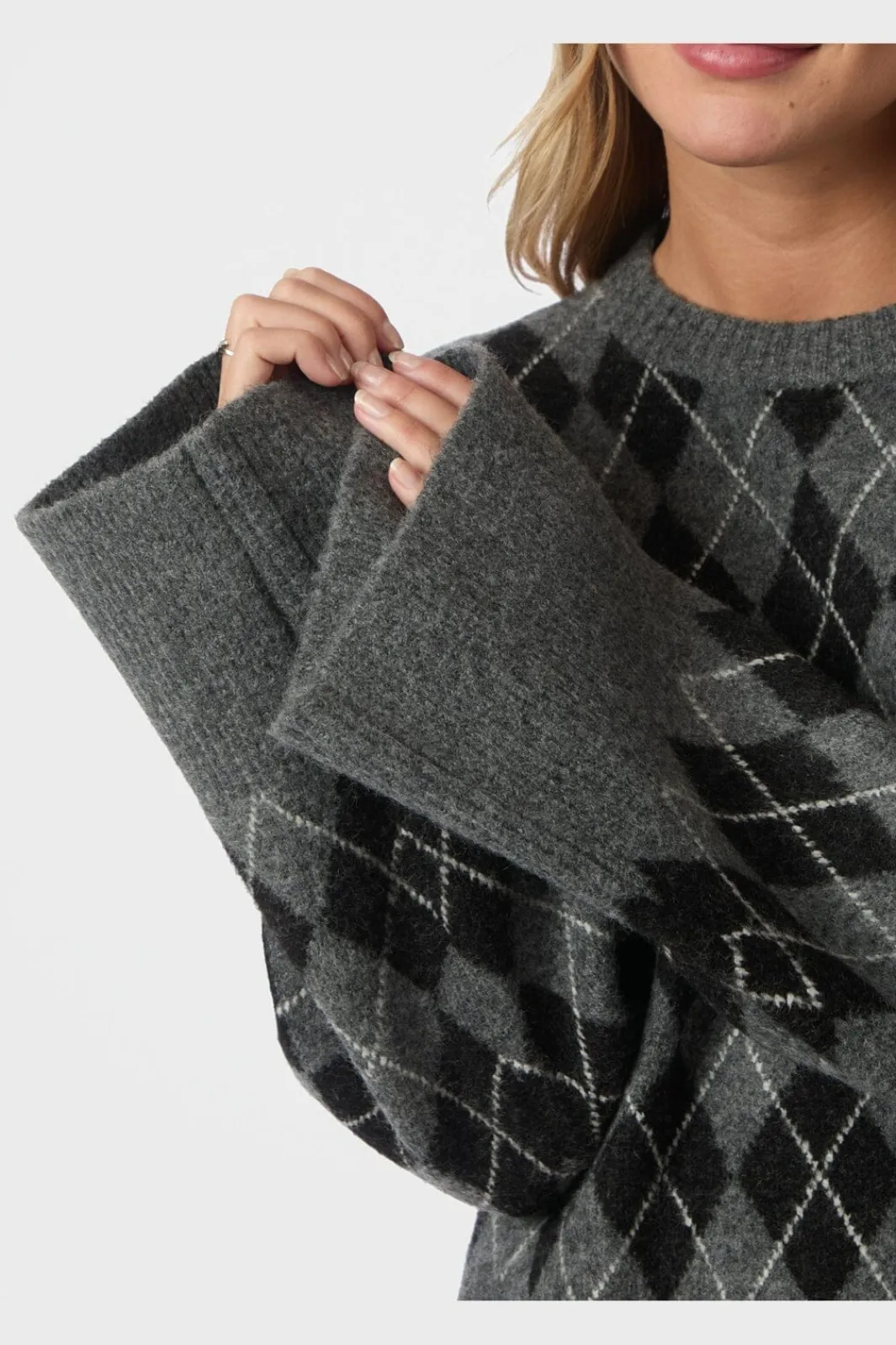 Neo Noir Strik|Bluser & Skjorter<Kick Check Knit Blouse 165204