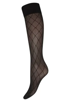 Hot Kneehigh Check W. 25 Den 46029-75 Strømper & Strømpebukser