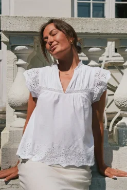 Clearance Kyoti Embroidery Top 165109 T-Shirts & Toppe