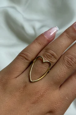 New Large Openwork Heart Ringe