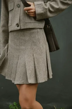Neo Noir Sæt 🛍️|Nederdele<Laurina Herringbone Skirt 165879