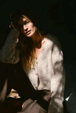 Neo Noir Cardigans|Ammevenligt Tøj<Lavanda Boucle Knit Cardigan 164894
