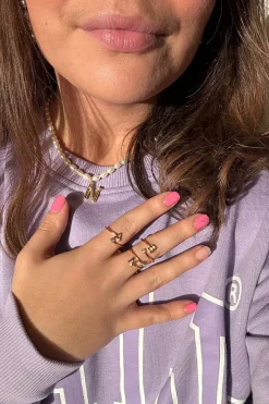 Mellow Moon Ringe<Letter Stone Ring