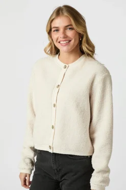 Clearance Limo Fluffy Knit Cardigan 161963 Cardigans|Ammevenligt Tøj