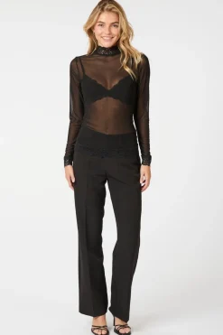 Neo Noir Bluser & Skjorter<Liza Mesh Lace Blouse 164281