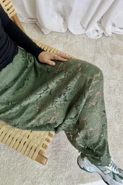 A-bee Nederdele<Long Flower Lace Skirt _-W_