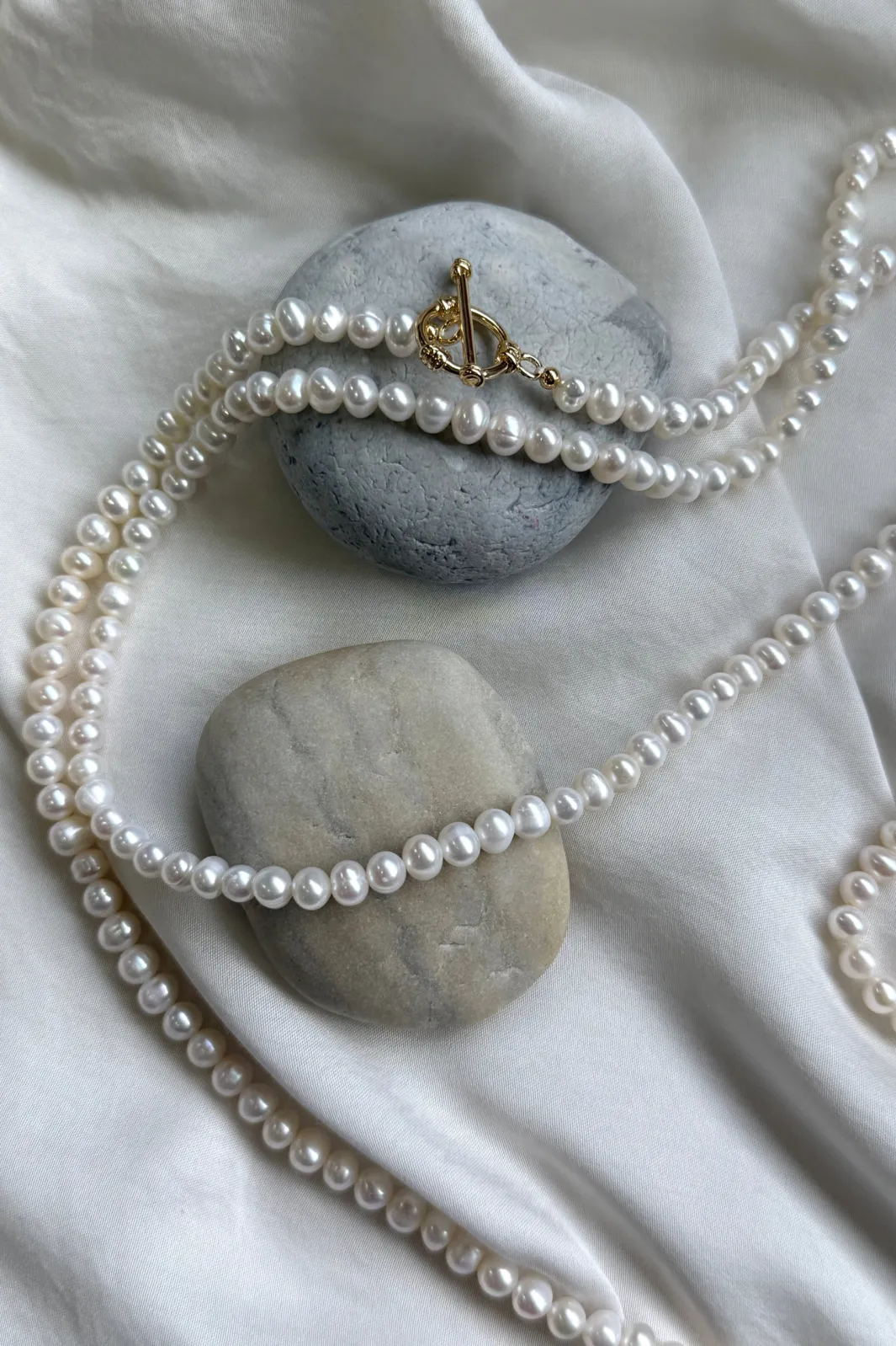 Mellow Moon Halskæder<Long Pearl Necklace Hoop