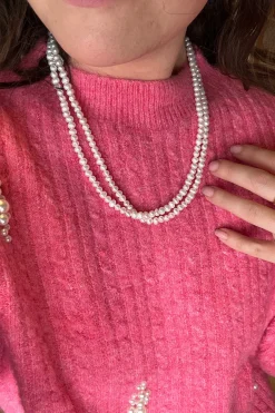 Mellow Moon Halskæder<Long Pearl Necklace Hoop