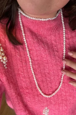 Mellow Moon Halskæder<Long Pearl Necklace Hoop