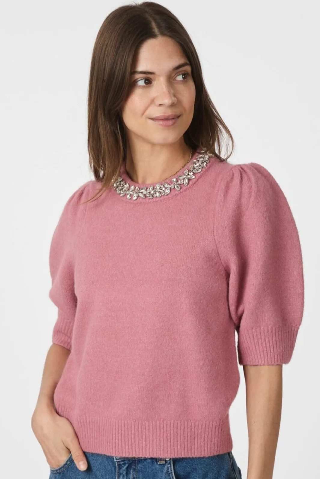 Neo Noir Strik|Bluser & Skjorter<Maia Stone Knit Blouse 162914