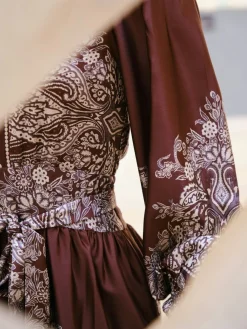 Sale Malfida Paisley Border Dress 166210 Kjoler