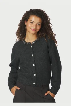 Hot Marie Stone Knit Cardigan 163850 Cardigans|Ammevenligt Tøj