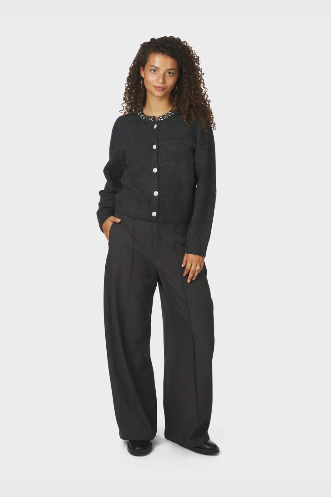 Hot Marie Stone Knit Cardigan 163850 Cardigans|Ammevenligt Tøj