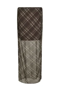 Outlet Marlise Check Mesh Skirt 167207 Nederdele