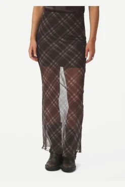 Outlet Marlise Check Mesh Skirt 167207 Nederdele