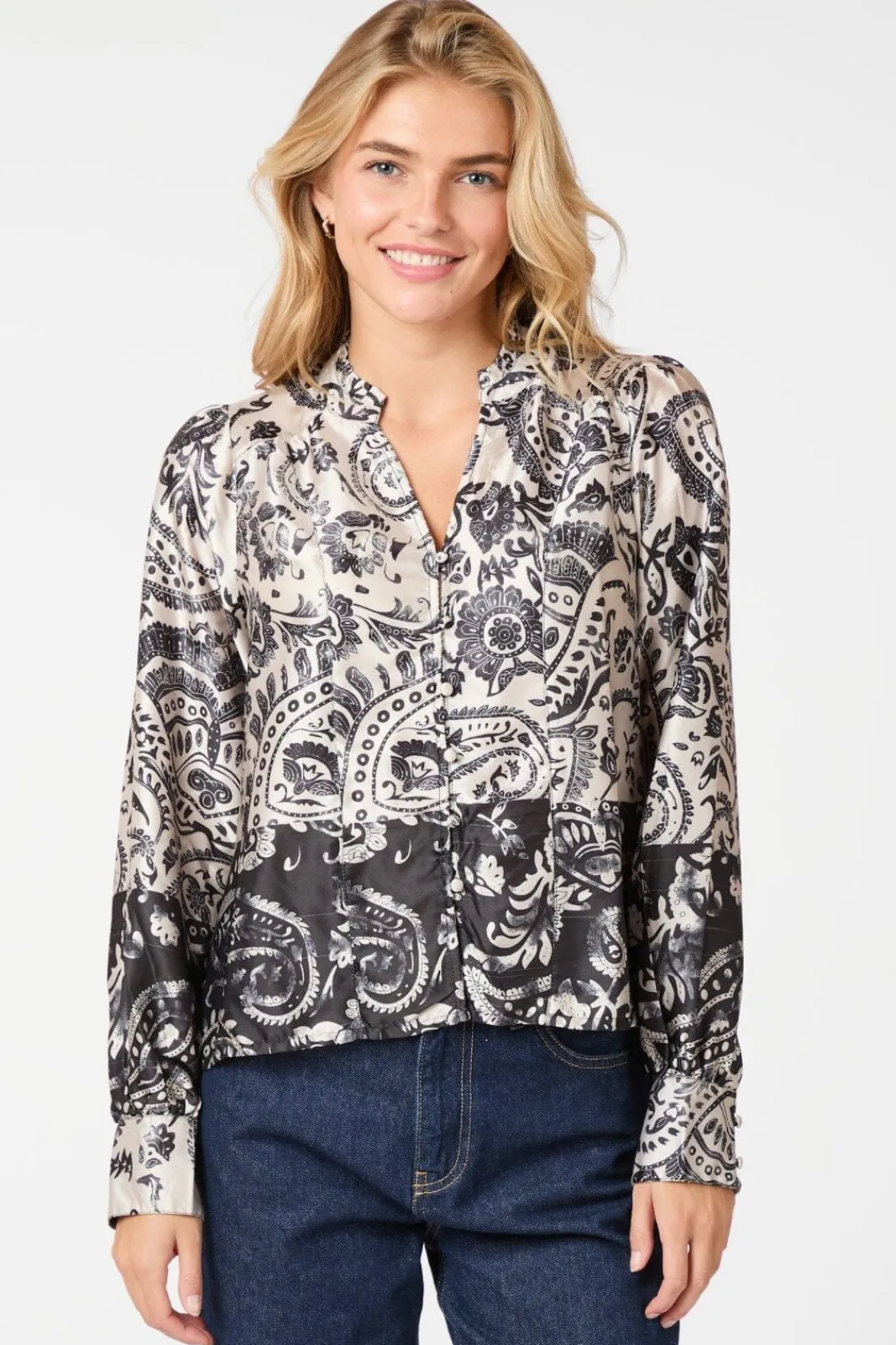 Clearance Massima Deco Paisley Blouse 164308 Bluser & Skjorter
