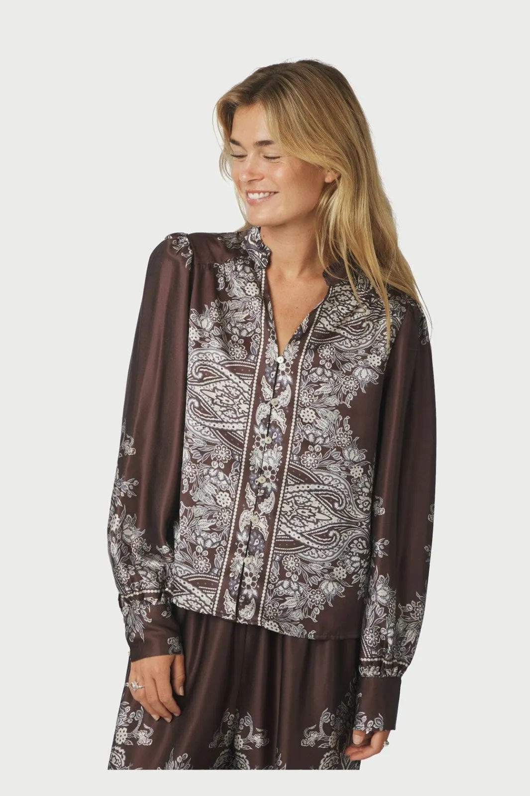 Hot Massima Paisley Border Blouse 160960 Sæt 🛍️|Bluser & Skjorter
