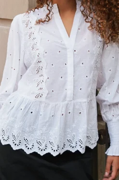 New Maviana Emb Blouse Bluser & Skjorter
