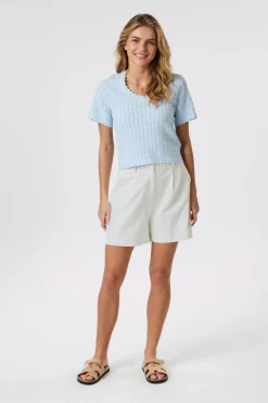 Clearance Meiko Solid Knit Blouse 164706 Bluser & Skjorter
