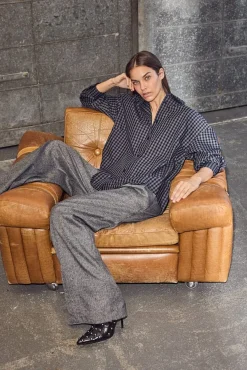 Haute L'Amitié Bukser, Jeans & Leggings<Michelle Check Tailor Tie Pants HL10305