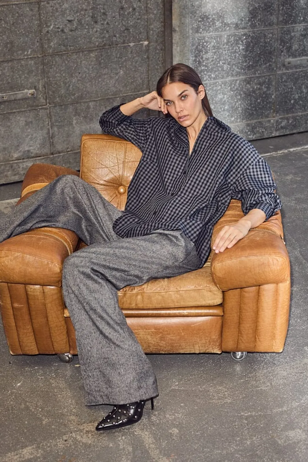 Haute L'Amitié Bukser, Jeans & Leggings<Michelle Check Tailor Tie Pants HL10305