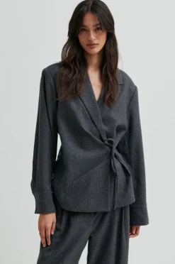 Clearance Milea Wrap Shirt 60267 Bluser & Skjorter