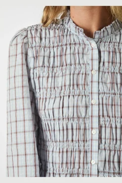 Neo Noir Bluser & Skjorter|Ammevenligt Tøj<Mocca Smock Check Blouse 166900