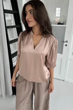 Continue Bluser & Skjorter<Moe V Neck Satin 14971