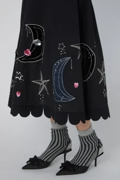 Stella Nova Kjoler<Moon And Star Embroidered Midi Dressms54-4316
