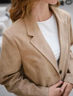Hot Namy Imitated Suede Blazer 164548 Blazere