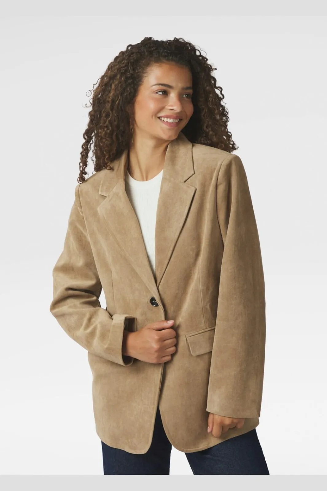 Hot Namy Imitated Suede Blazer 164548 Blazere