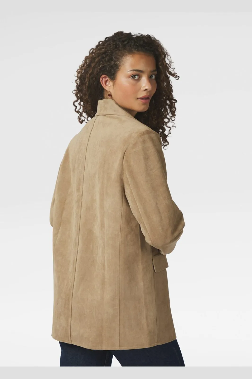 Hot Namy Imitated Suede Blazer 164548 Blazere