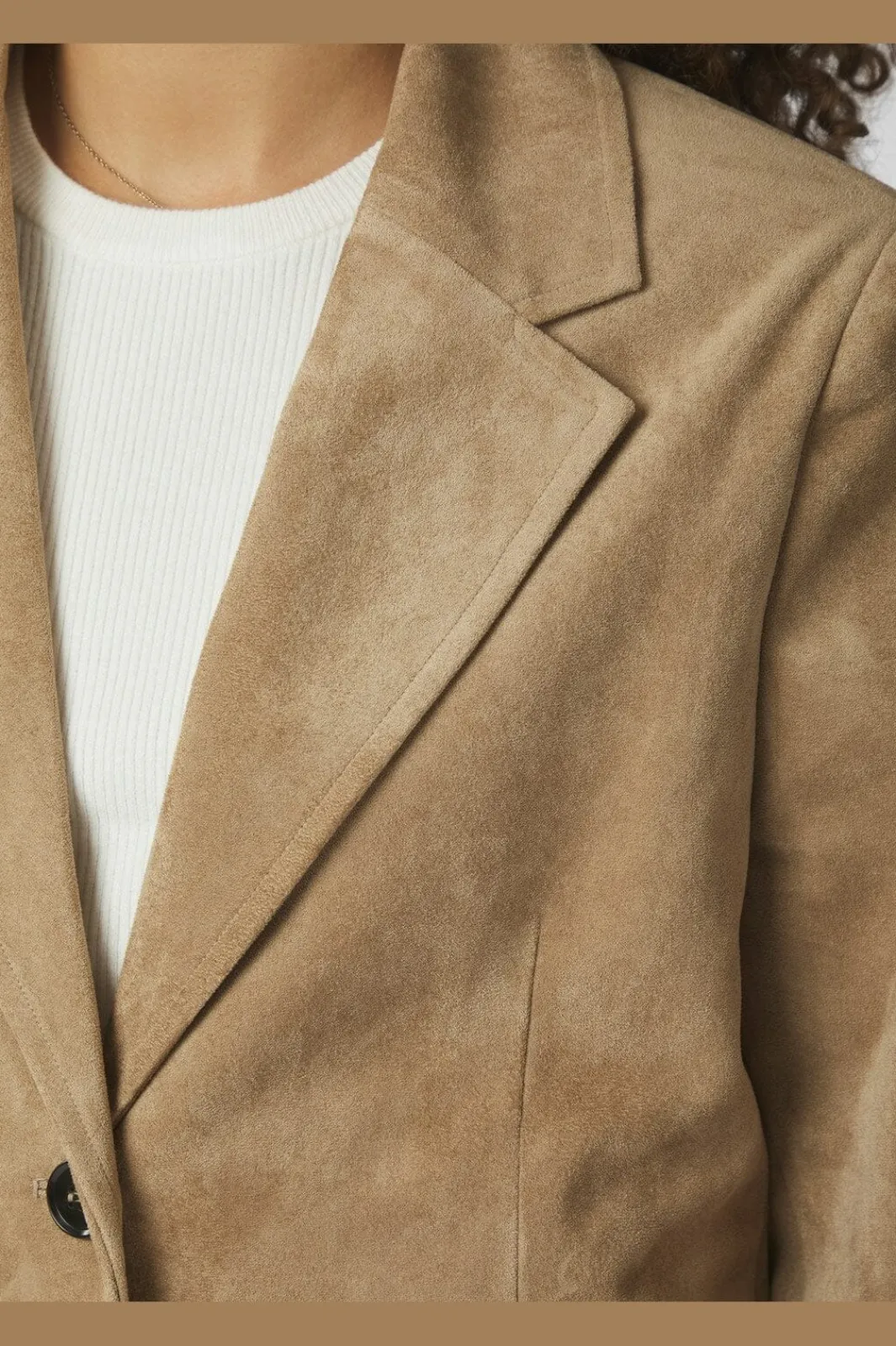 Hot Namy Imitated Suede Blazer 164548 Blazere