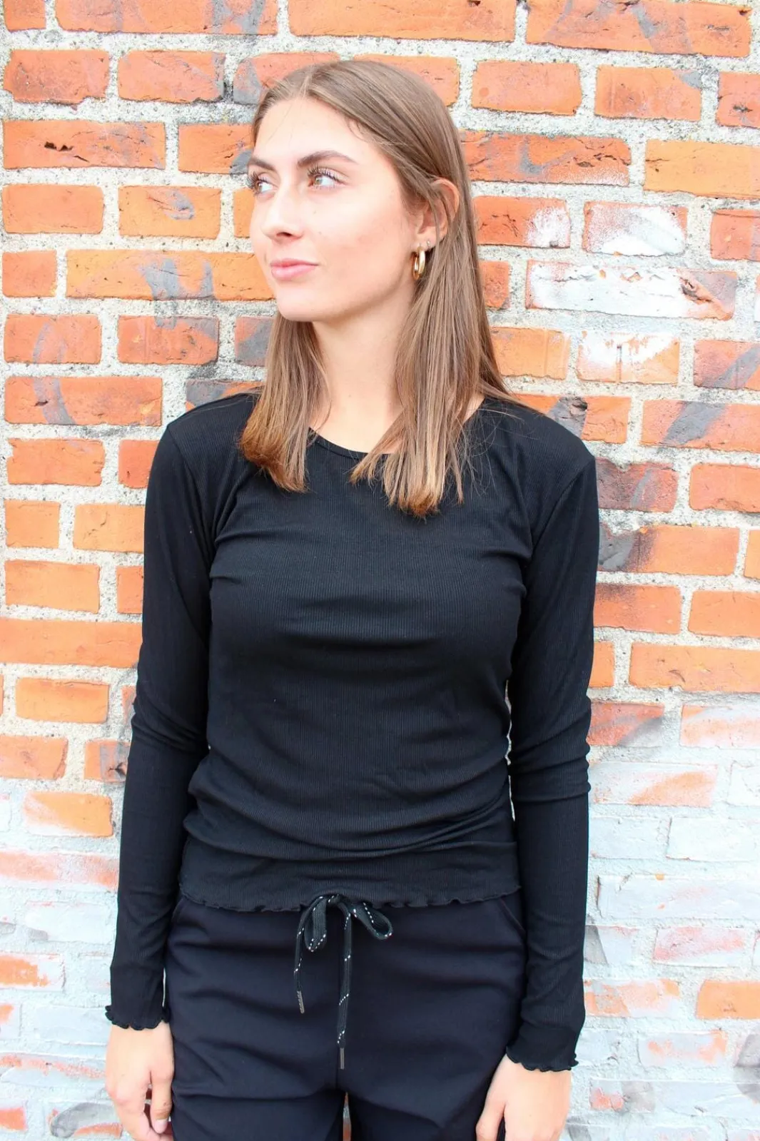 Sale Natalia Ls Round Neck Blouse Bluser & Skjorter