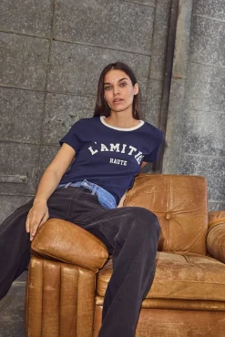 Haute L'Amitié T-Shirts & Toppe<Neckline Logo Tee HL10006