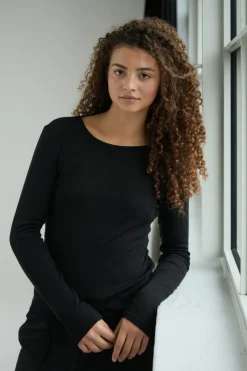 Neo Noir Bluser & Skjorter<Nella Fine Rib Blouse 167271