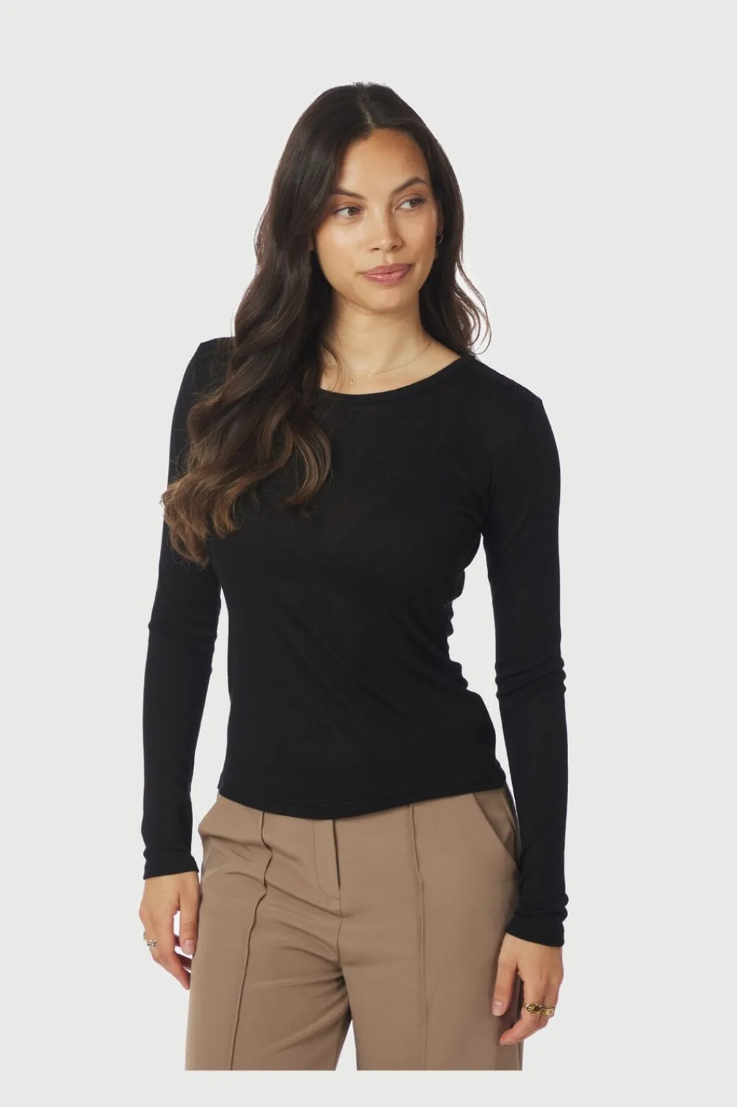 Neo Noir Bluser & Skjorter<Nella Fine Rib Blouse 167271