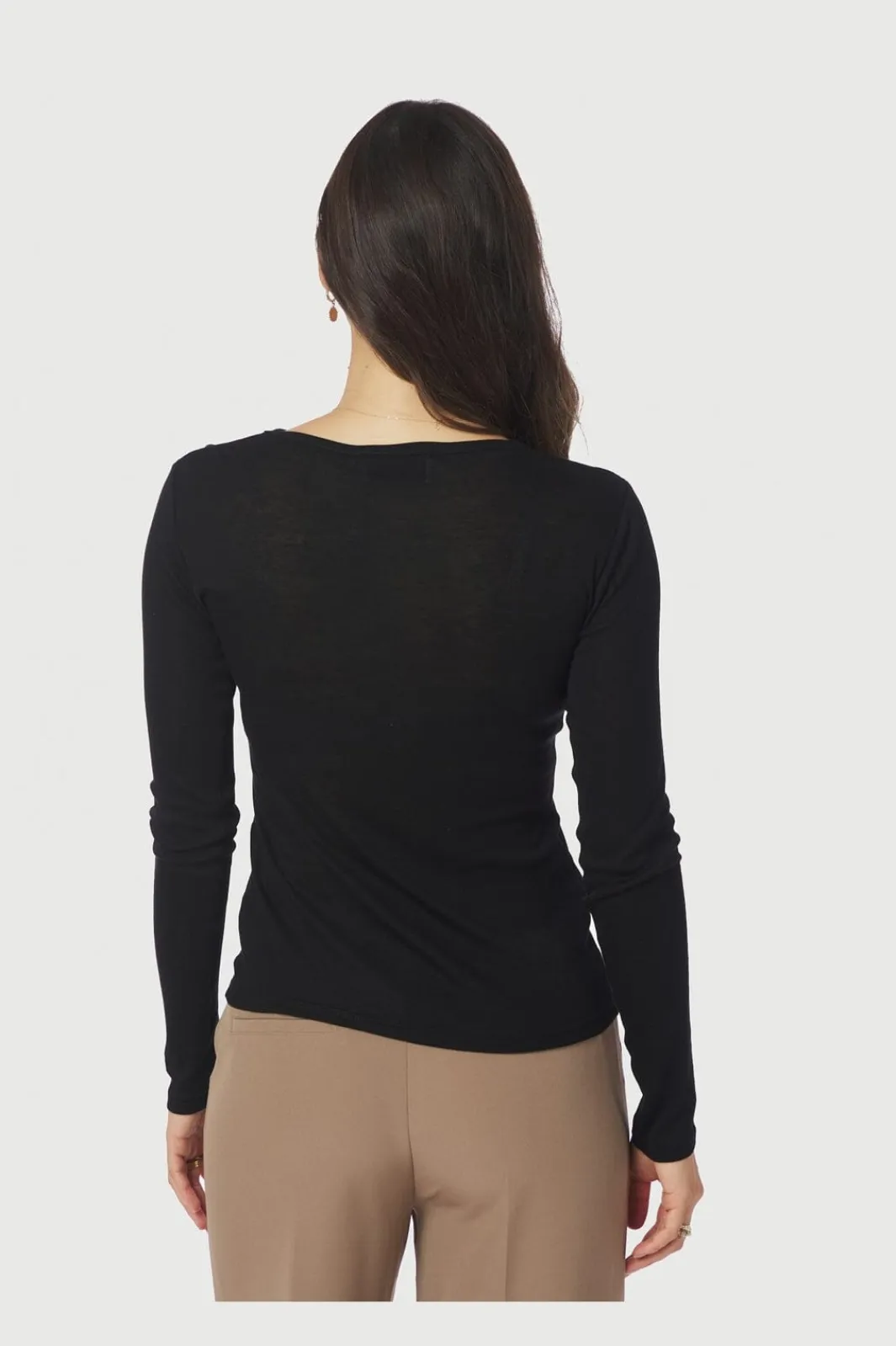 Neo Noir Bluser & Skjorter<Nella Fine Rib Blouse 167271