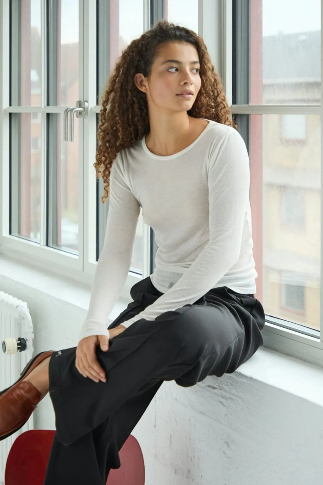 Nella Fine Rib Blouse 167271 Bluser & Skjorter