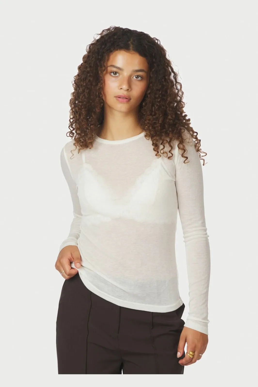 Nella Fine Rib Blouse 167271 Bluser & Skjorter