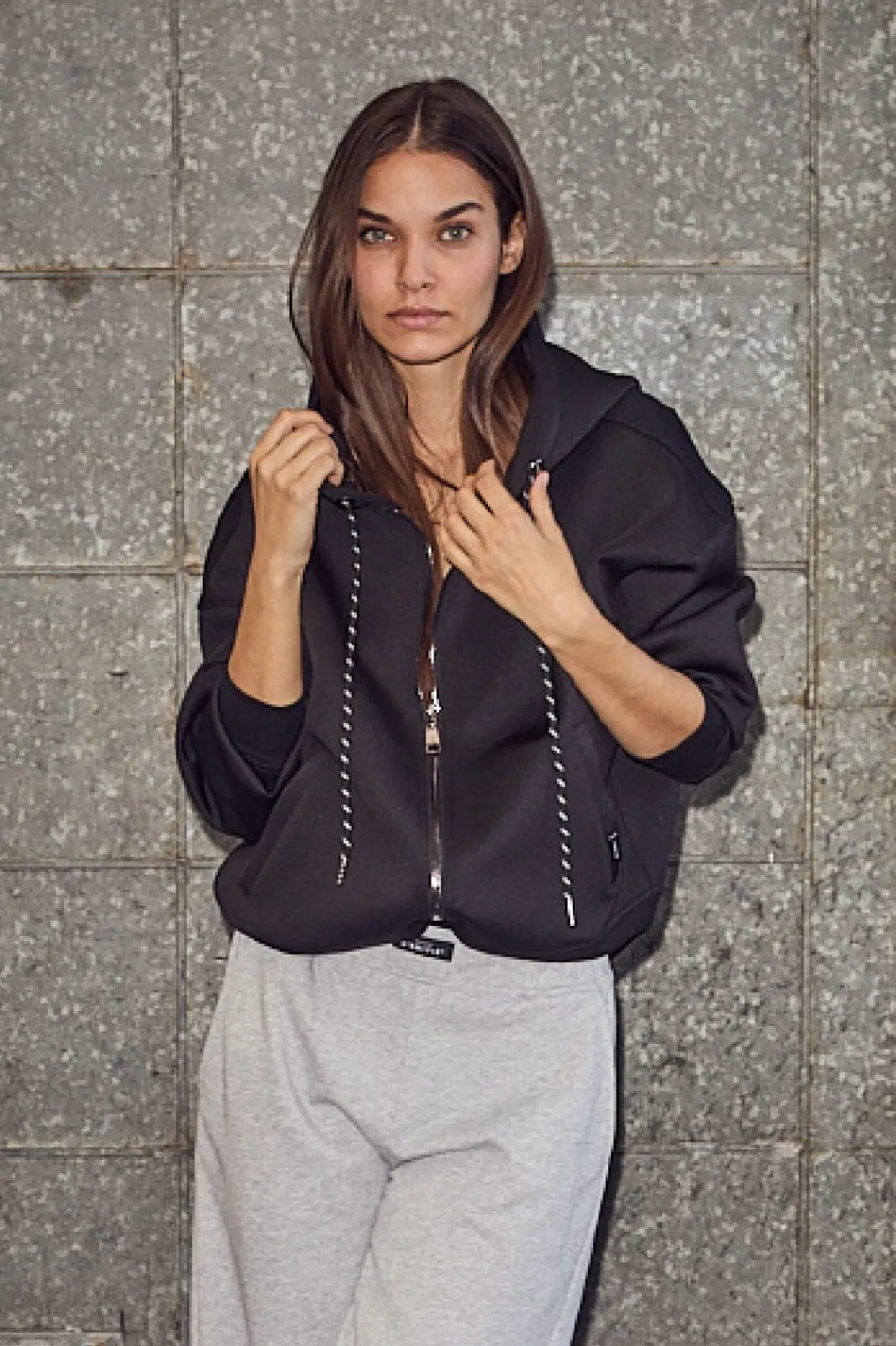 Hot Neo Crop Zip Hoodie HL10266 Sweatsæt & Comfy Wear|Bluser & Skjorter