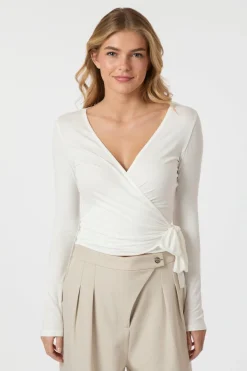 Neo Noir Bluser & Skjorter|Træningstøj<Nia Jersey Wrap Blouse 165501