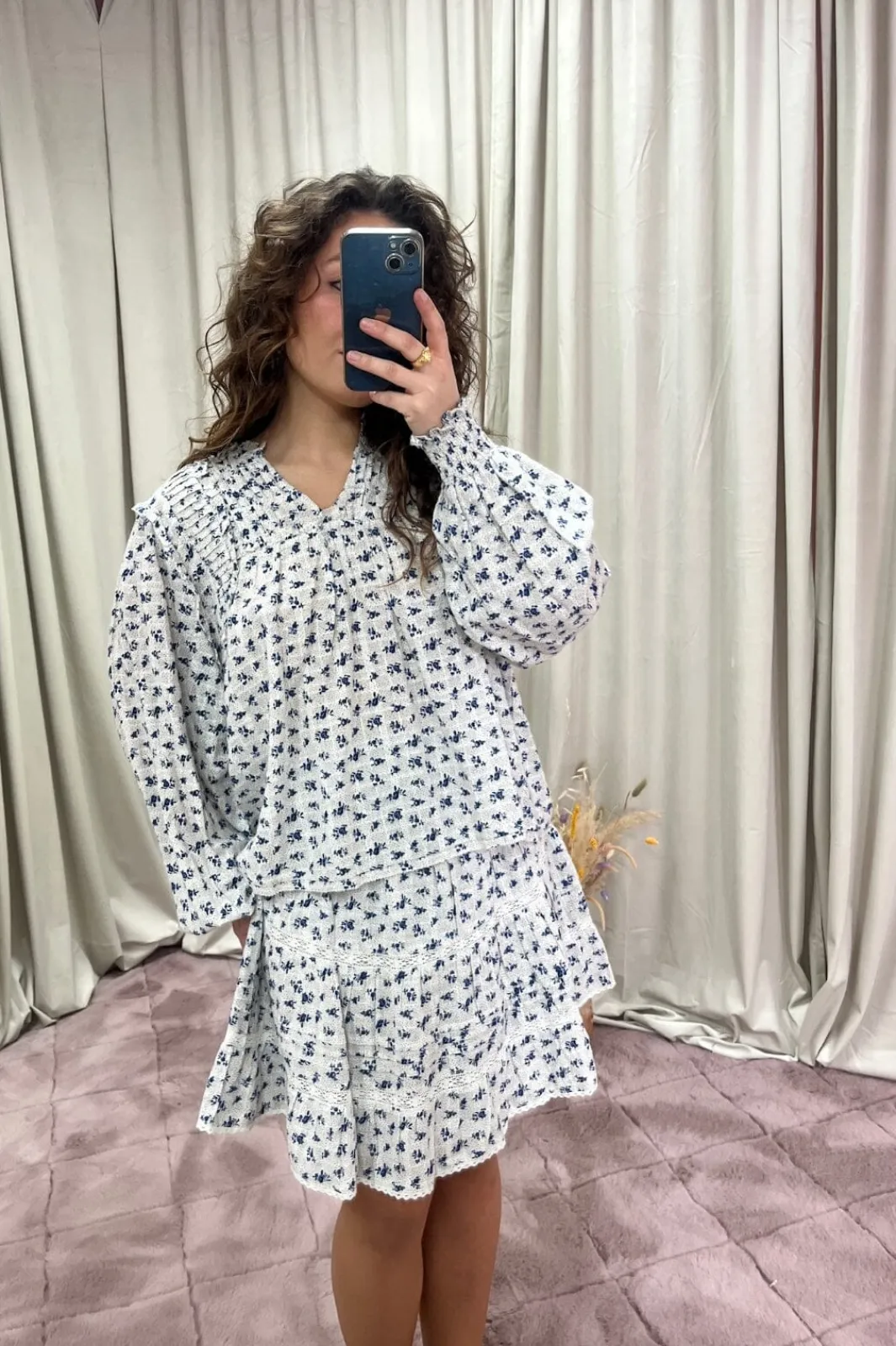 Best Nipoa Dot Flower Blouse 165284 Bluser & Skjorter|Sæt 🛍️